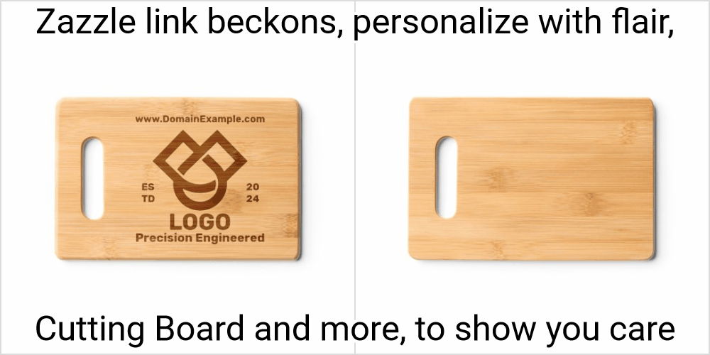 Customizable Business Logo Domain Text Template Etched Bamboo Wooden Cutting Board