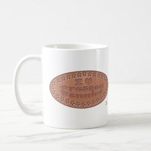 I Love Pressed Pennies Fun Collector Logo Coffee Mug