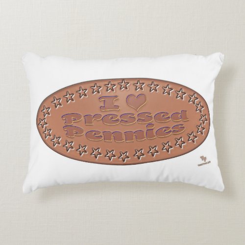 Love Pressed Pennies Fun Collecting Design Accent Pillow