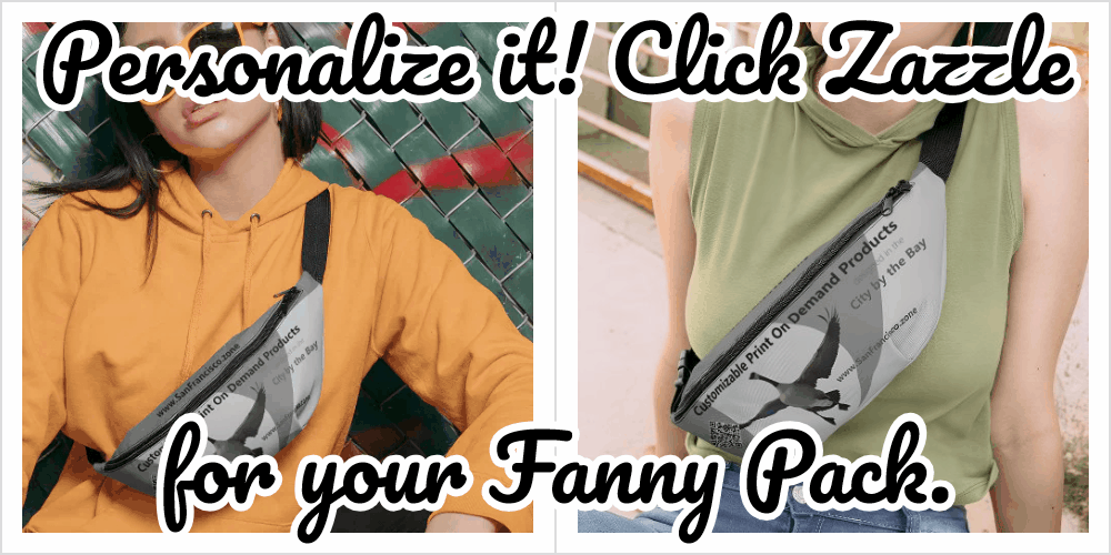 Sleek Promotional Customizable Corporate Business Logo/Domain/QR Code/Text Template Grey Silver Fanny Pack