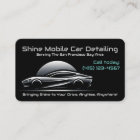 Classy Sleek Mobile Auto Car Detailing QR Code URL Business Card