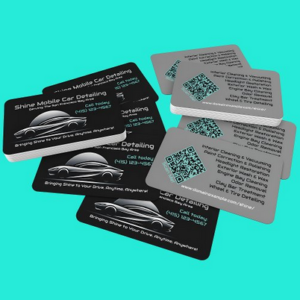 Classy Sleek Mobile Auto Car Detailing QR Code URL Business Card Template