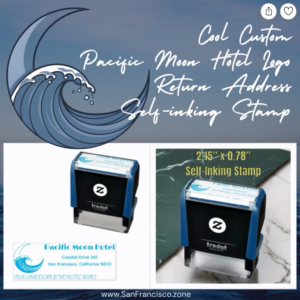 Cool Custom Pacific Moon Hotel Logo Return Address Self-inking Stamp