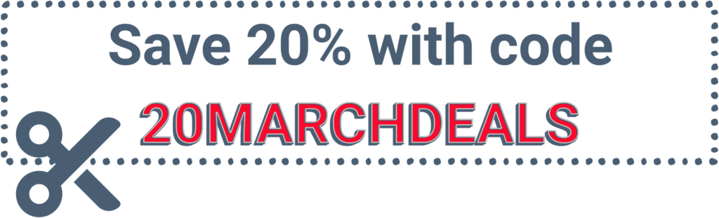 Save 20% with code 20MARCHDEALS