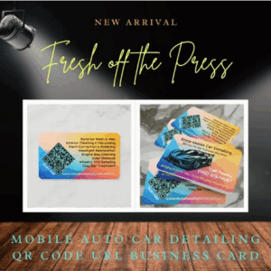 Hot Popping Mobile Auto Car Detailing QR Code URL Business Card Template