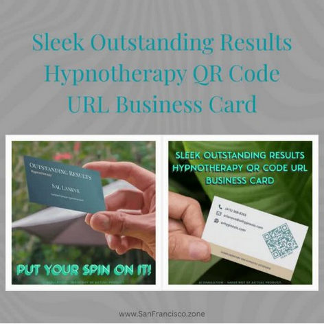 Sleek Outstanding Results Hypnotherapy QR Code URL Business Card