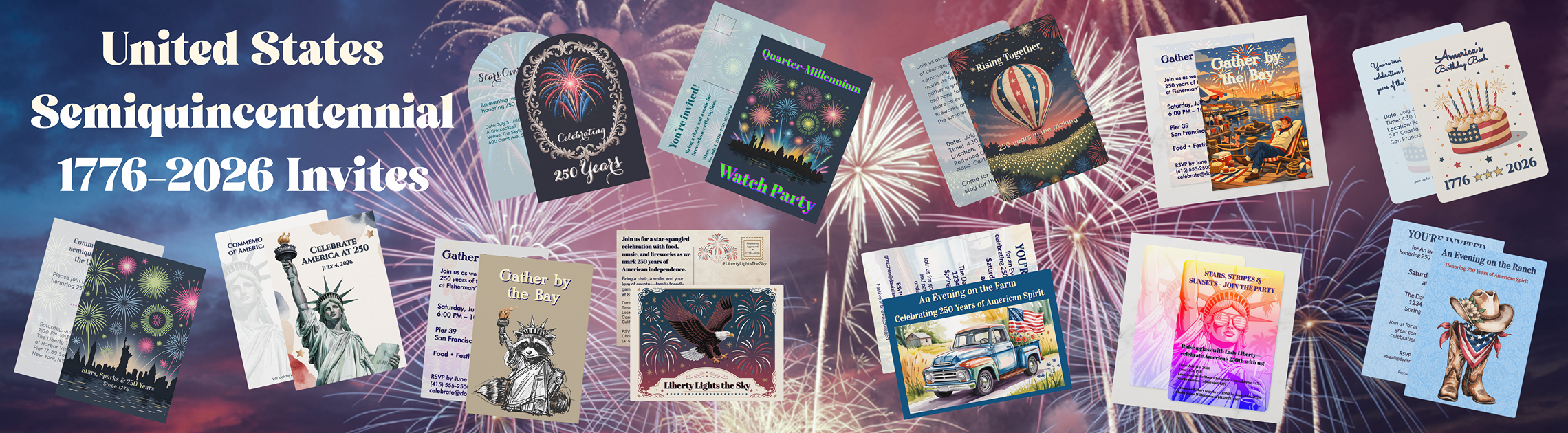 United States Semiquincentennial 1776–2026 Invites