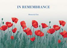 Memorial Day Poppies In Remembrance Card