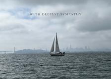 With Deepest Sympathy Sailboat on the Bay