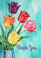 Painterly Tulip Bouquet Thank You