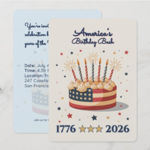 America's Birthday Bash 1776-2026 Invitation