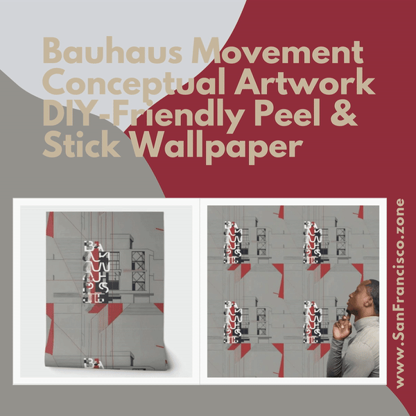 Bauhaus Movement Conceptual Artwork Peel and Stick Wallpaper