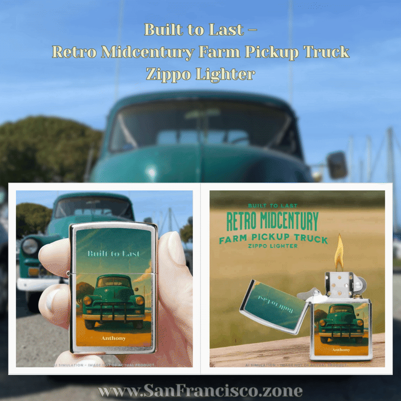 Built to Last – Retro Midcentury Farm Pickup Truck Zippo Lighter