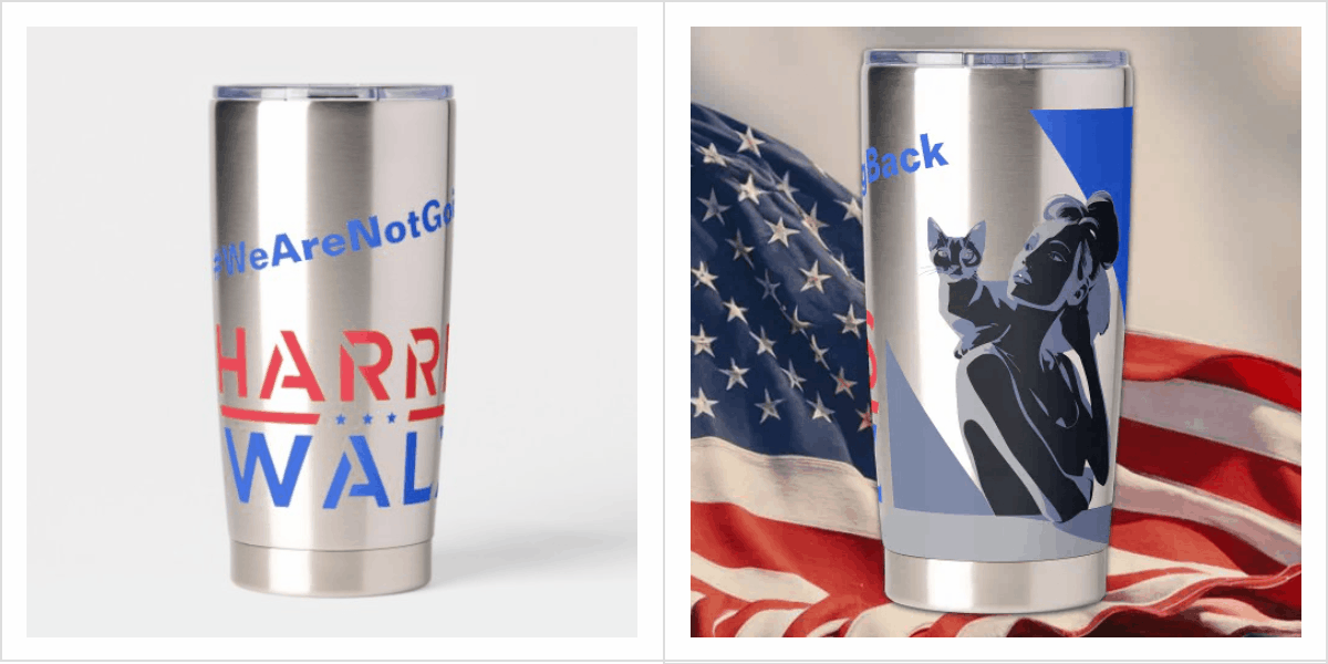 Cat Ladies for Harris Walz – We’re not going back! Insulated Tumbler