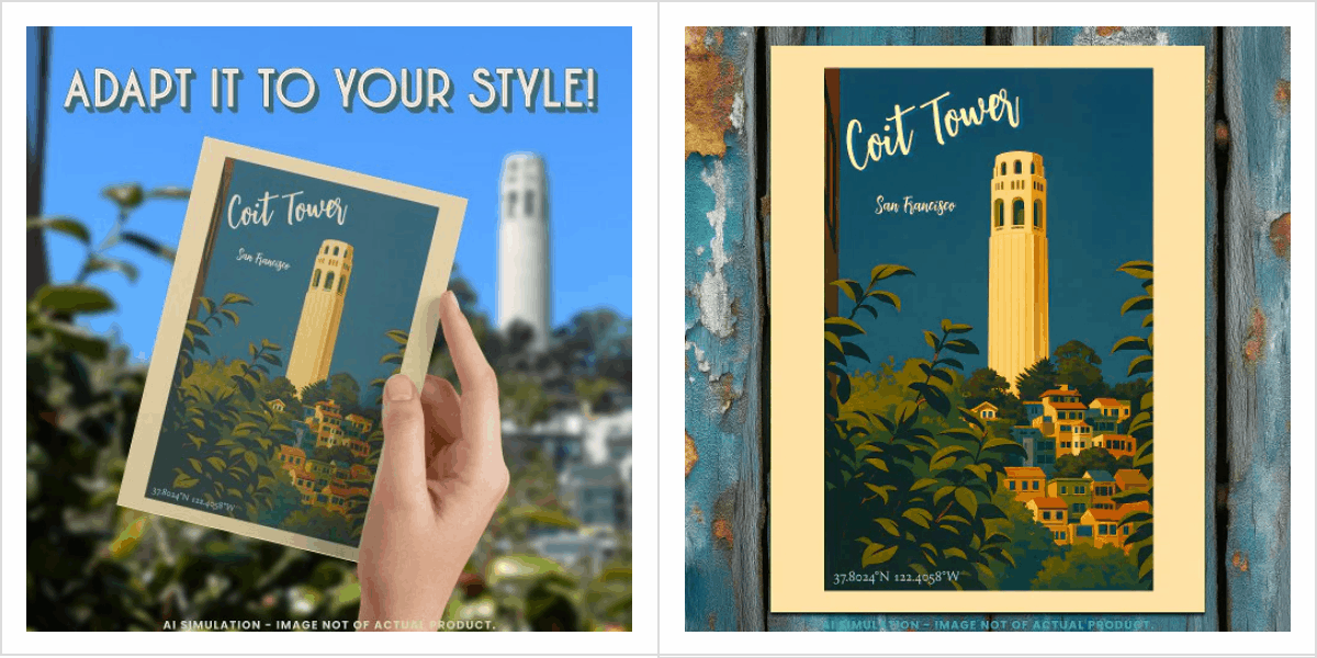 Coit Tower on Telegraph Hill, San Francisco Travel Postcard