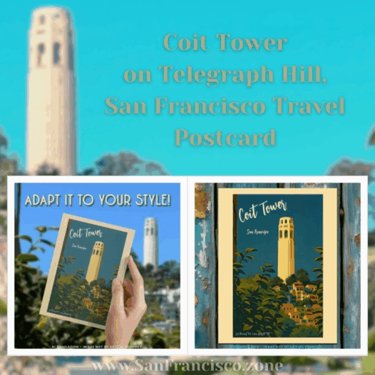 Coit Tower on Telegraph Hill, San Francisco Travel Postcard