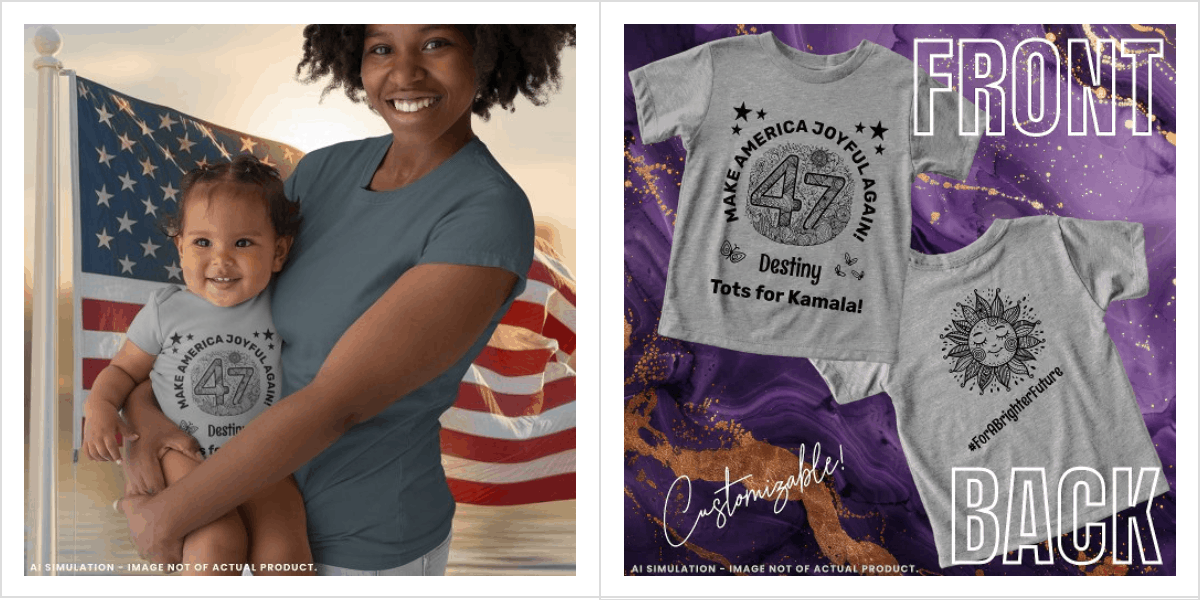Cute Tots for Kamala Harris For A Brighter Future! Toddler T-shirt