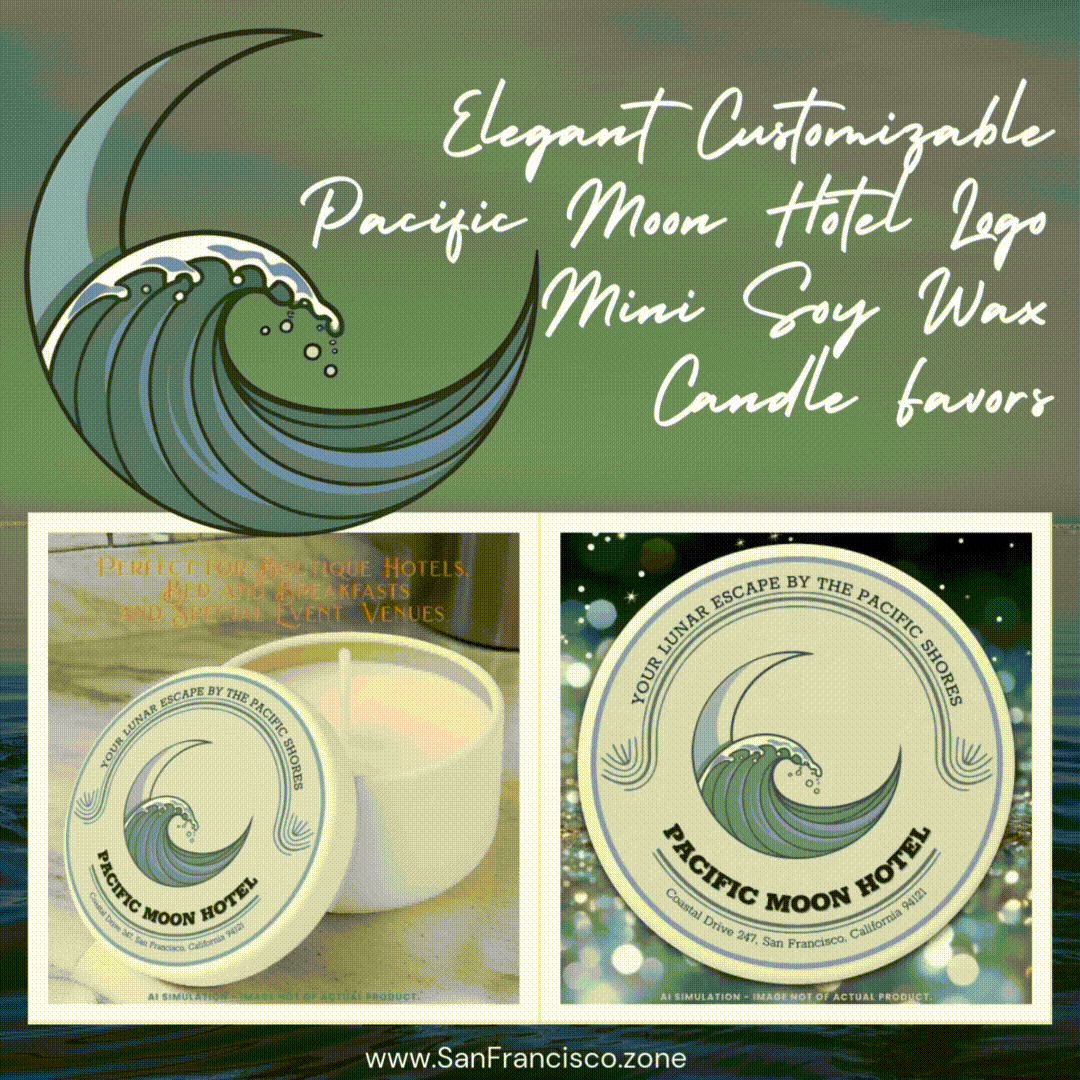 Elegant Customizable Pacific Moon Hotel Logo Soy Mini Candle Favors