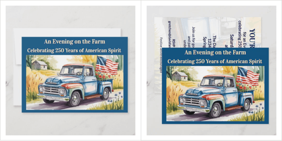 Farmstead Americana ★ Patriotic US 250 Celebration Invitation