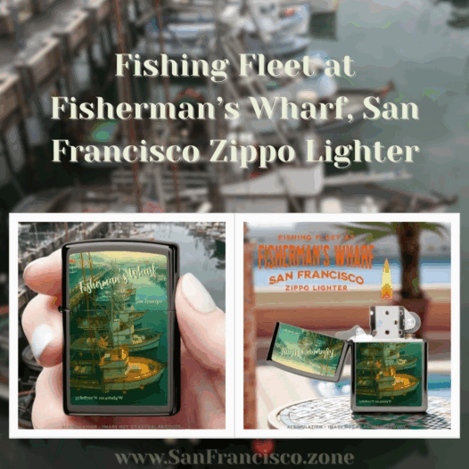 Fishing Fleet at Fisherman’s Wharf, San Francisco Zippo Lighter