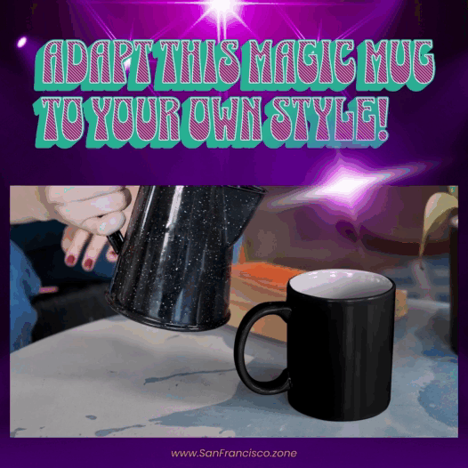 Happy Birthday! Cat in Psychedelic Flower Garden Magic Mug