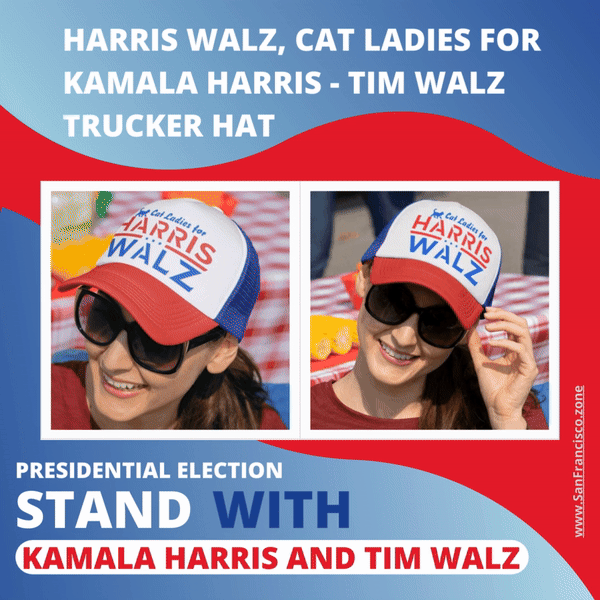Harris Walz, Cat Ladies for Kamala Harris Tim Walz Trucker Hat