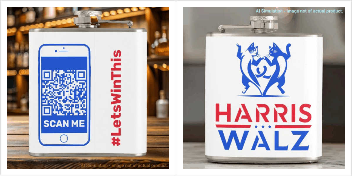 Harris Walz, Dancing Cats, Custom QR Code, Hashtag Flask