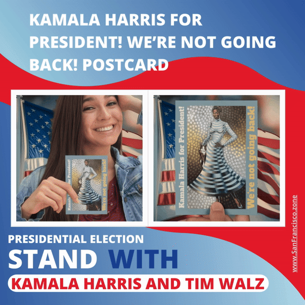 Kamala Harris for President! We’re not going back! Postcard