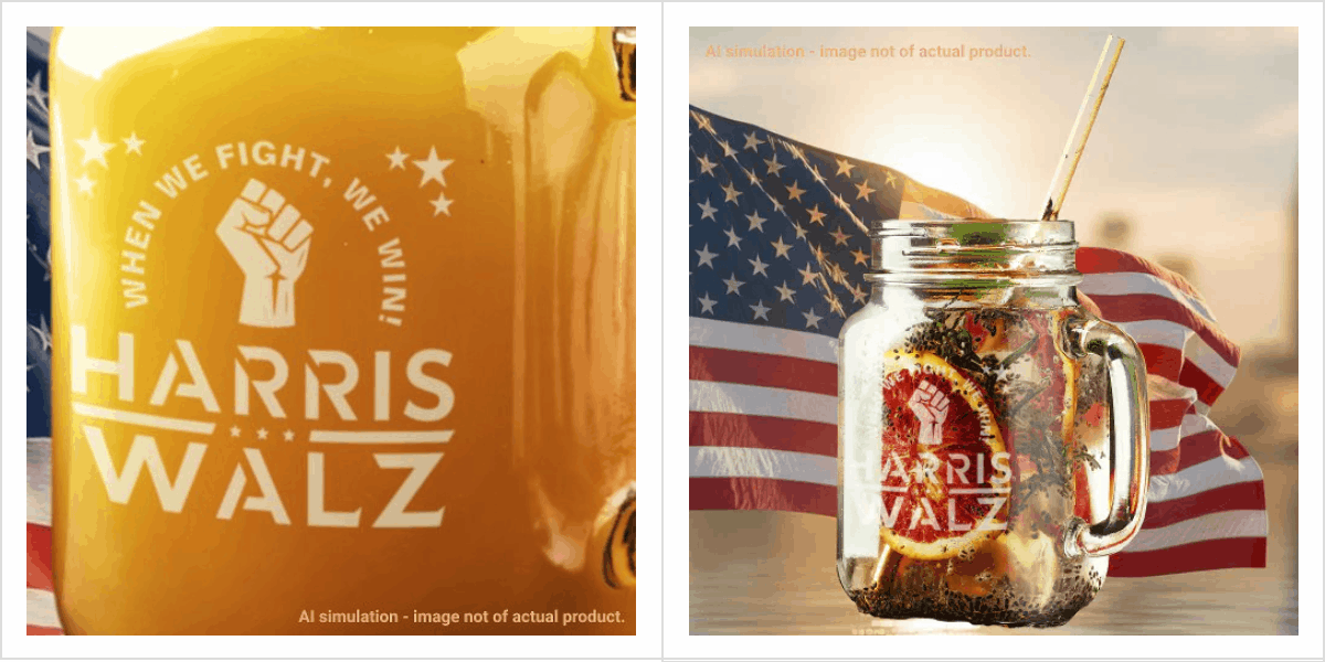 Kamala Harris Walz, Fist ‘When We Fight, We Win!’ Mason Jar with Handle