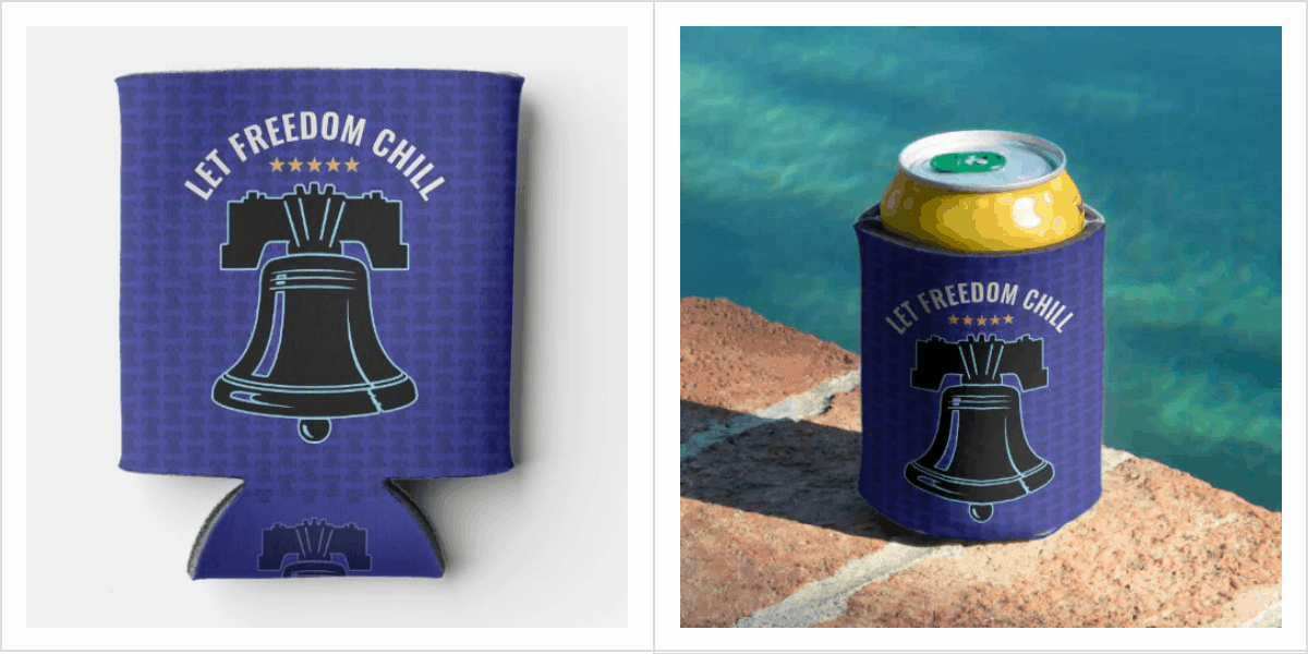 Let Freedom Chill Liberty 250 Patriotic Design Can Cooler