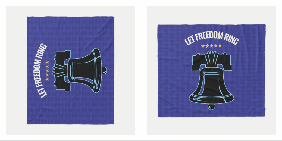 Let Freedom Ring Liberty Bell Patriotic Throw Fleece Blanket