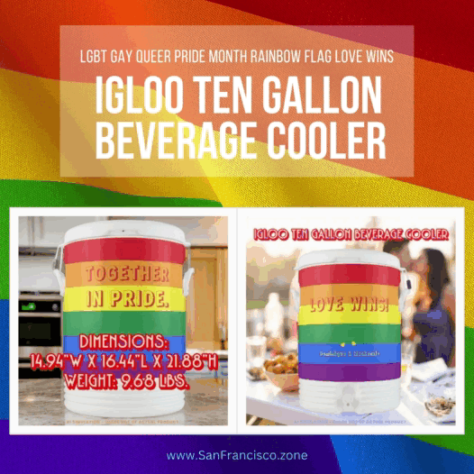 LGBT Gay Queer Pride Month Rainbow Flag Love Wins Beverage Cooler