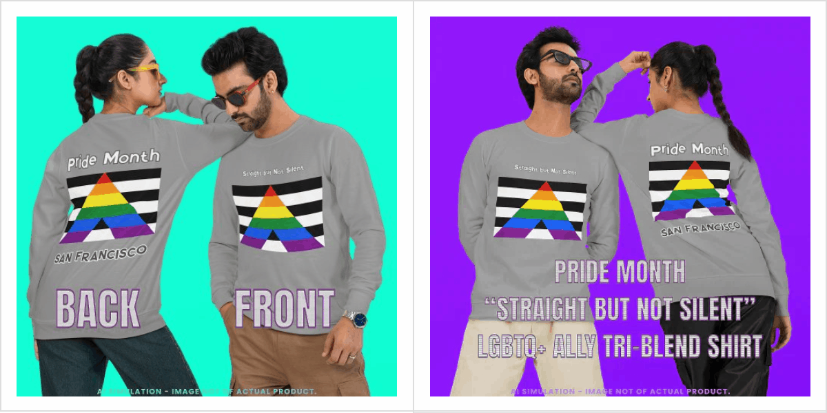 Pride Month “Straight but Not Silent” LGBTQ+ Ally Tri-Blend Shirt