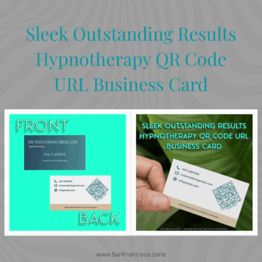 Sleek Outstanding Results Hypnotherapy QR Code URL Business Card