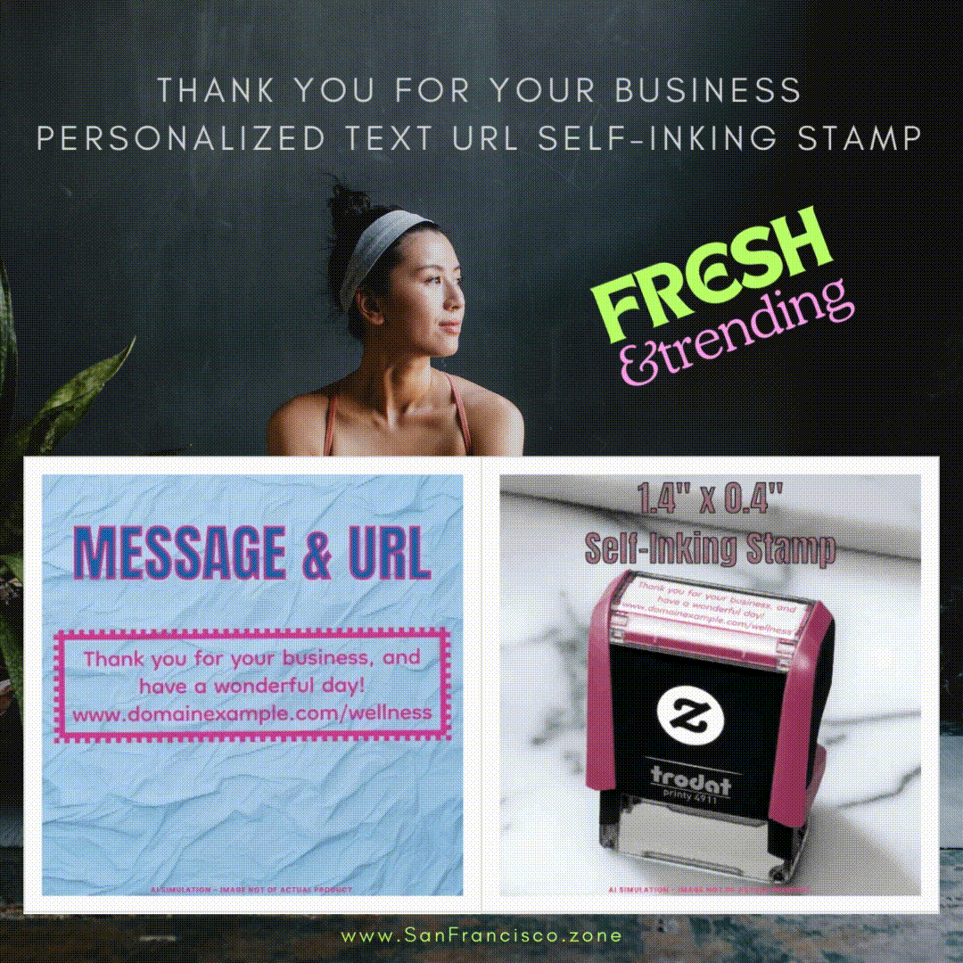 Thank You For Your Business Personalized Text URL Self-inking Stamp
