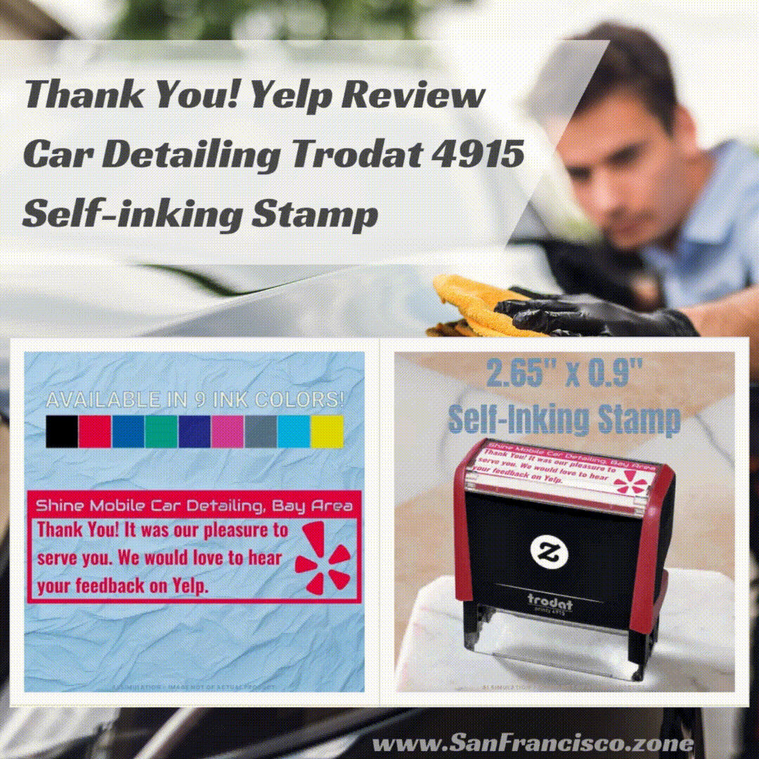 Thank You! Yelp Review Car Detailing Trodat 4915 Self-inking Stamp
