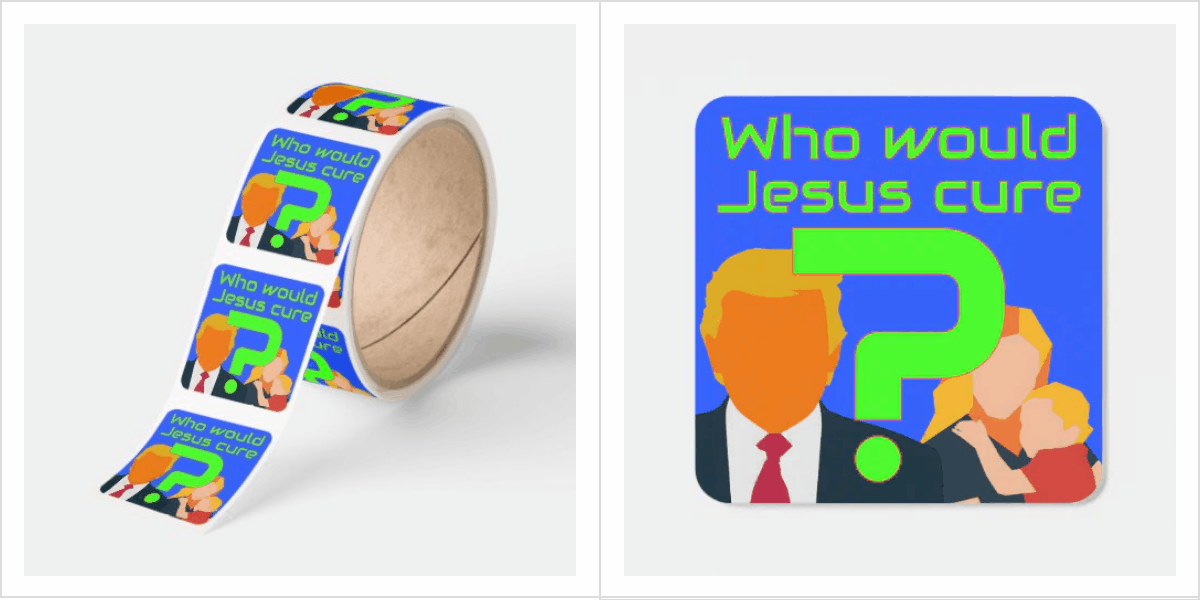 Who Would Jesus Cure? Healthcare Question Square Sticker